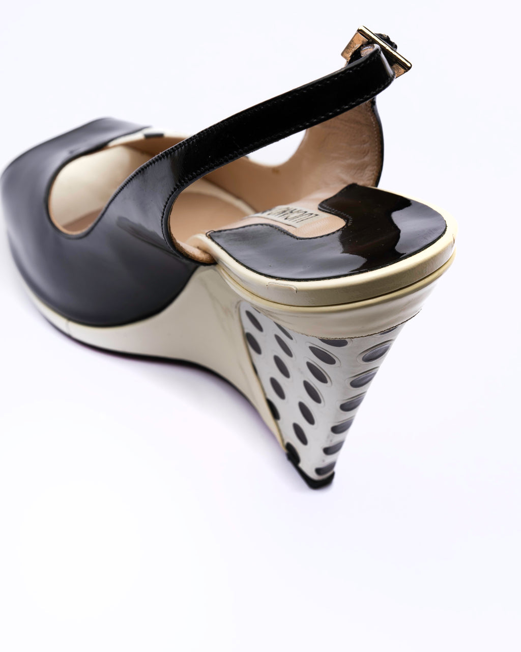 Luciano Padovan Polka Dot Wedge Slingbacks