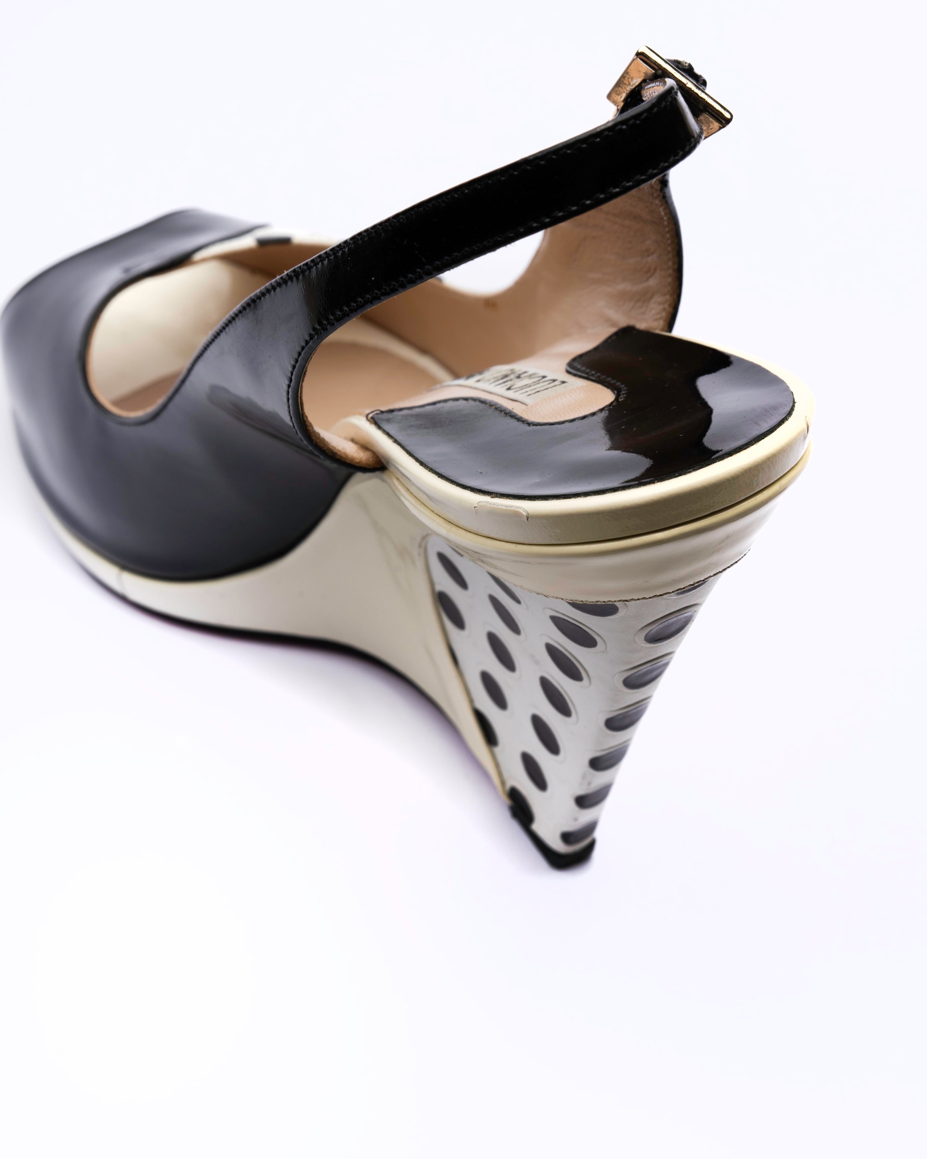 Luciano Padovan Polka Dot Wedge Slingbacks
