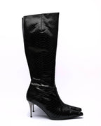 Kalliste Snake-Embossed Leather Knee-High Boots