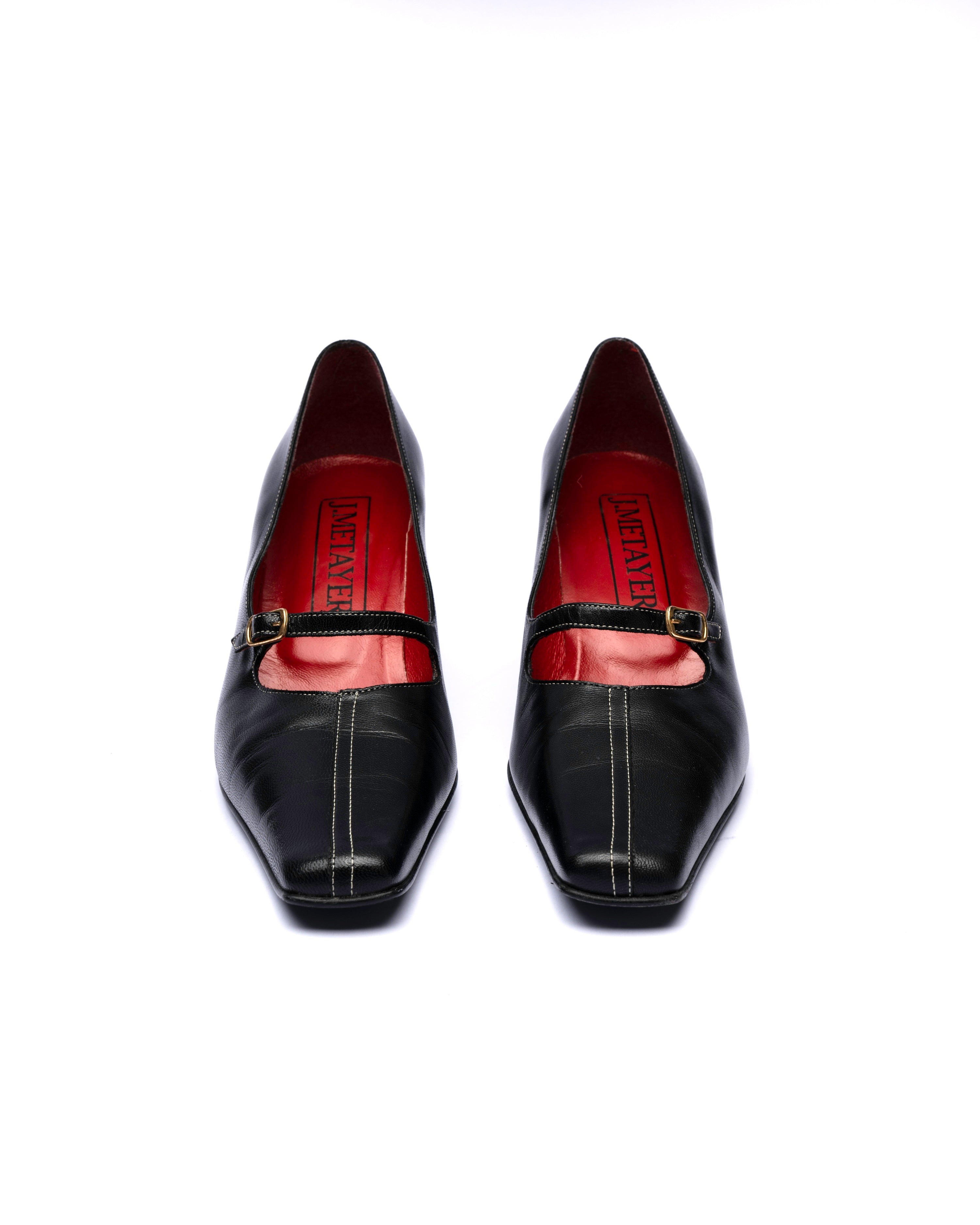 J. Metayer Leather Mary Jane Heels