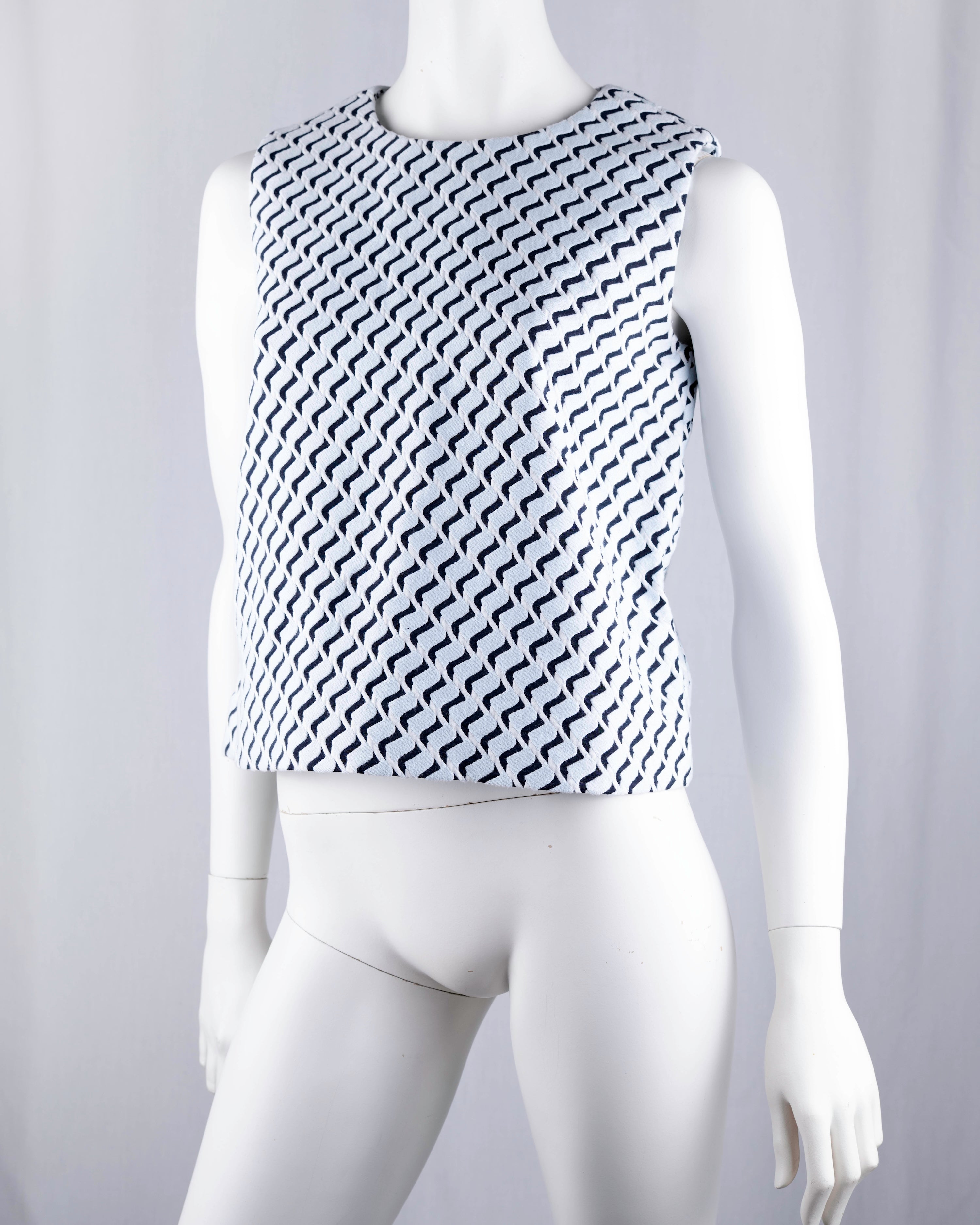 COS Geometric Wave Print Top