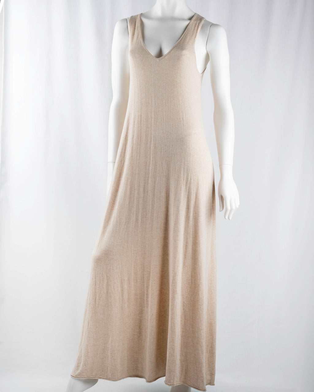 Oysho Sand V-Neck Maxi Dress