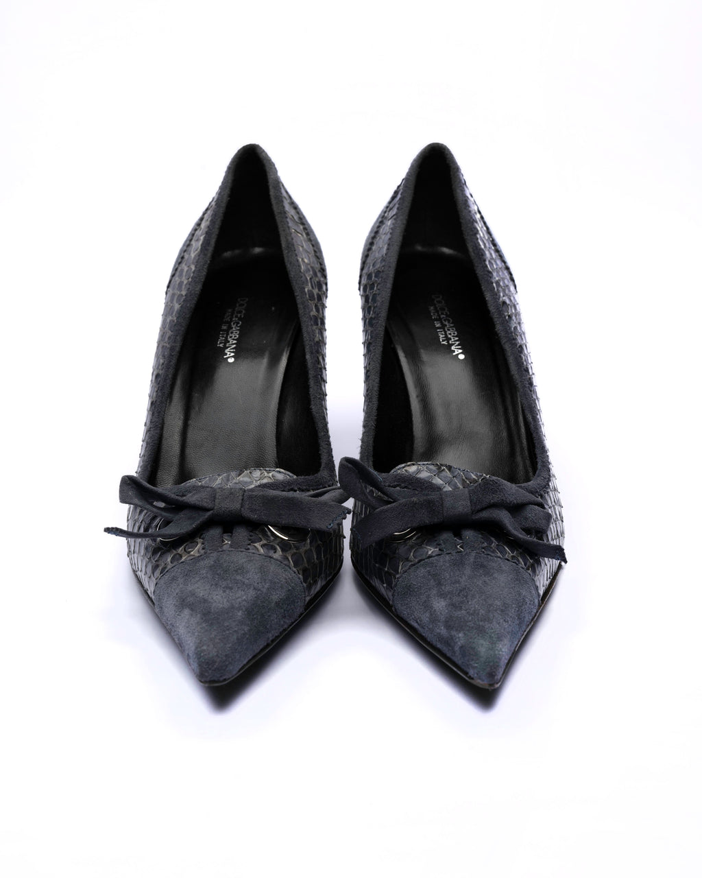 Dolce & Gabbana Suede & Leather Bow Pumps