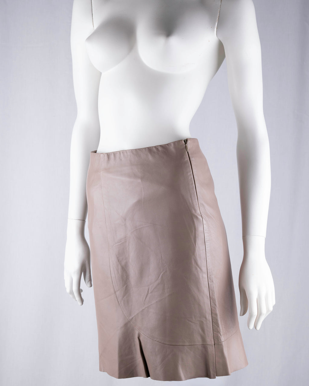 Lola Taupe Leather Mini Skirt