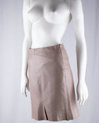 Lola Taupe Leather Mini Skirt