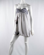 Patrizia Pepe Silk Floral Print Bubble Mini Dress