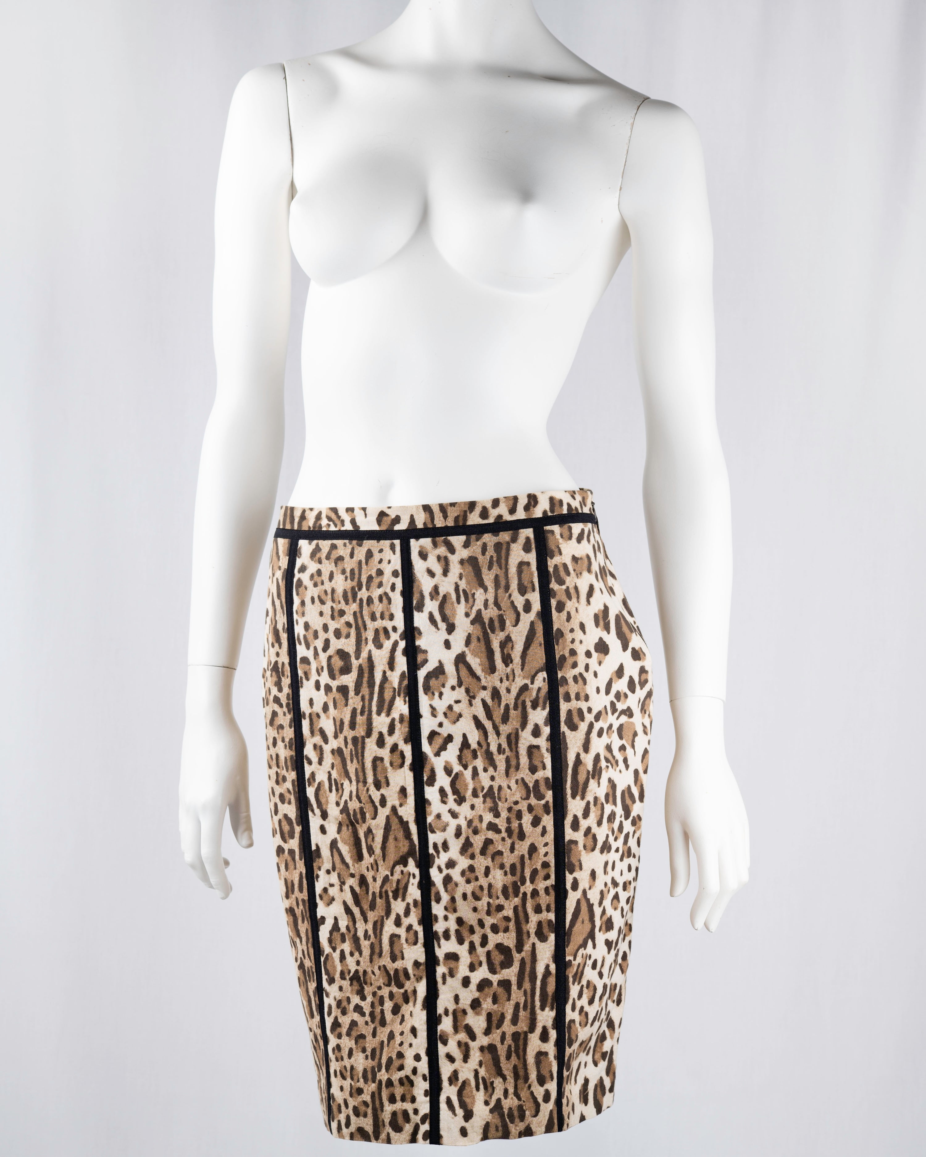Blumarine Leopard Print Pencil Skirt