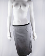 Dolce & Gabbana Silver Silk Pencil Skirt