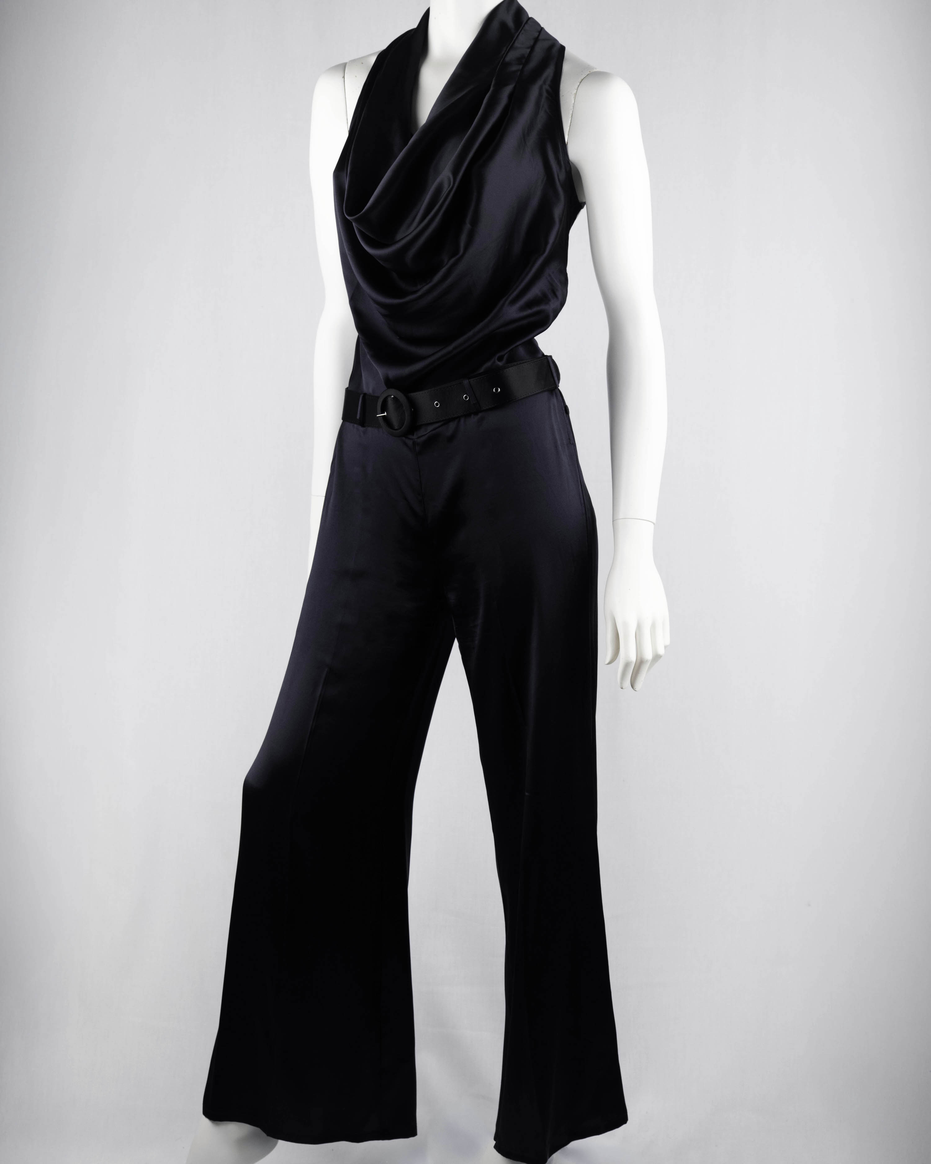 Patrizia Pepe Black Silk Jumpsuit