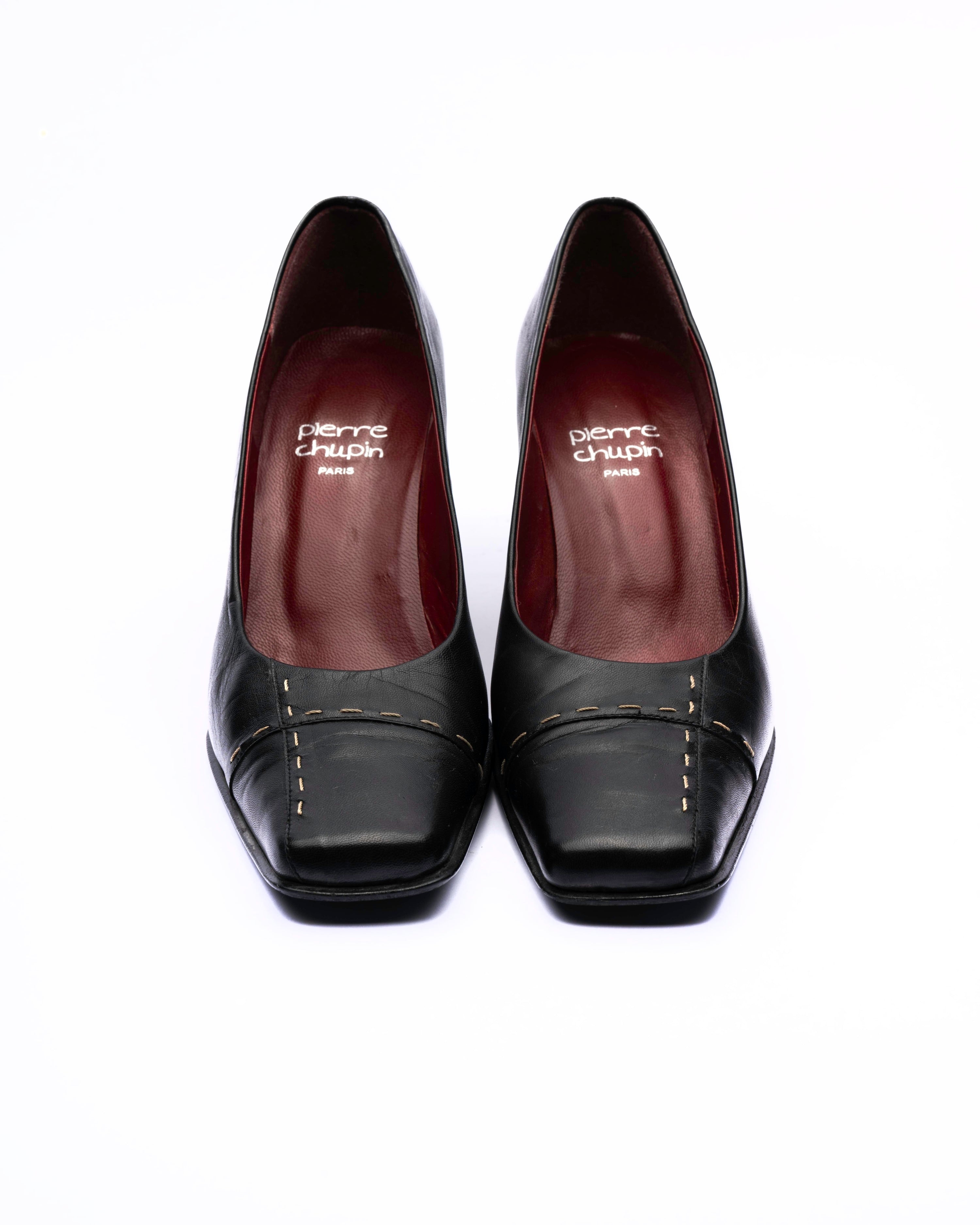 Pierre Chupin Black Leather Pumps