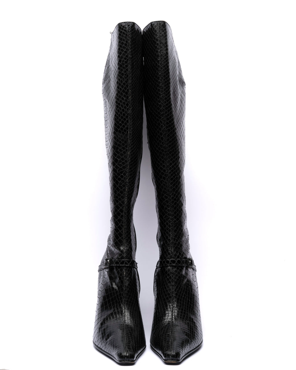 Kalliste Snake-Embossed Leather Knee-High Boots