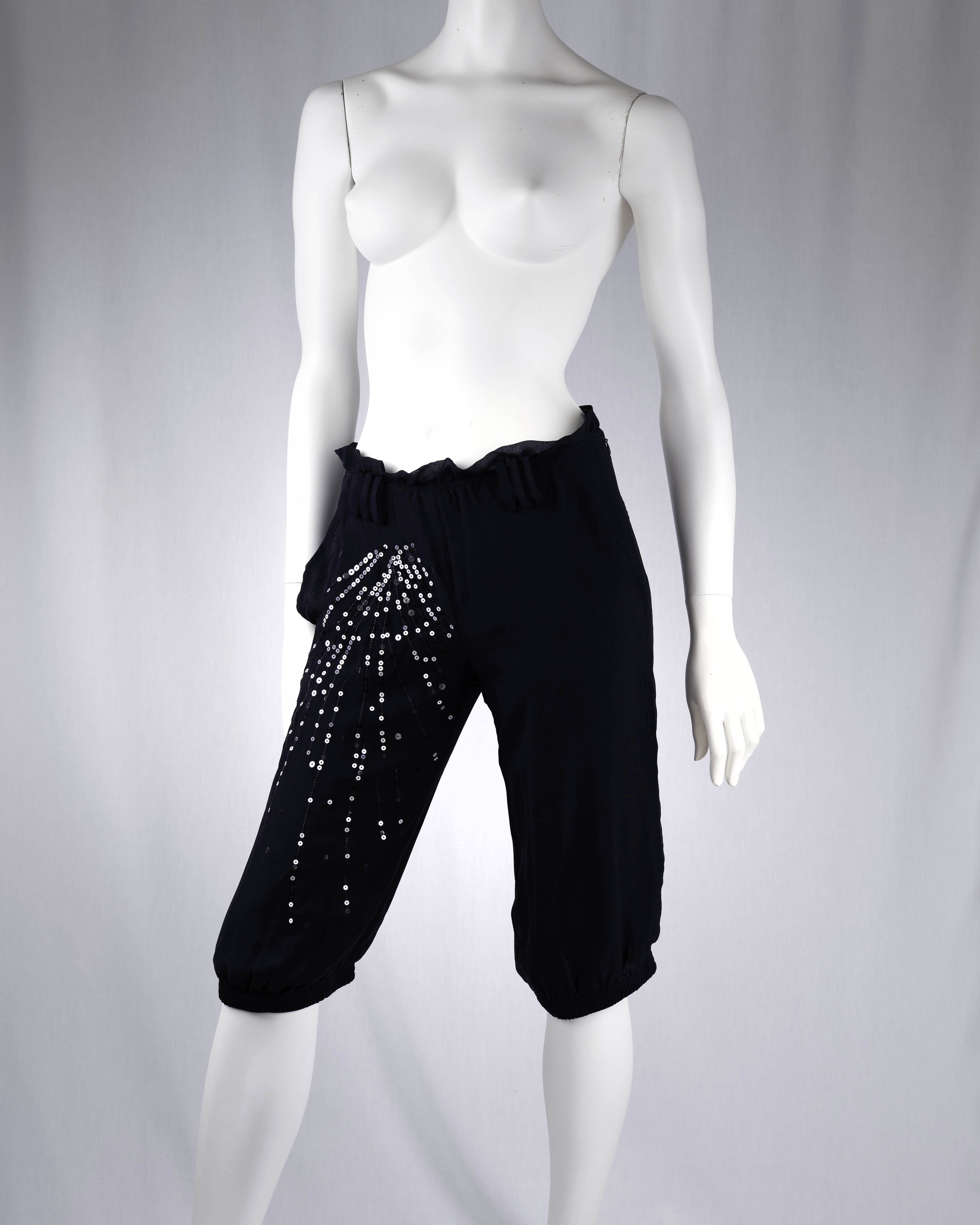 Patrizia Pepe Firenze Silk Sequin Capri Pants