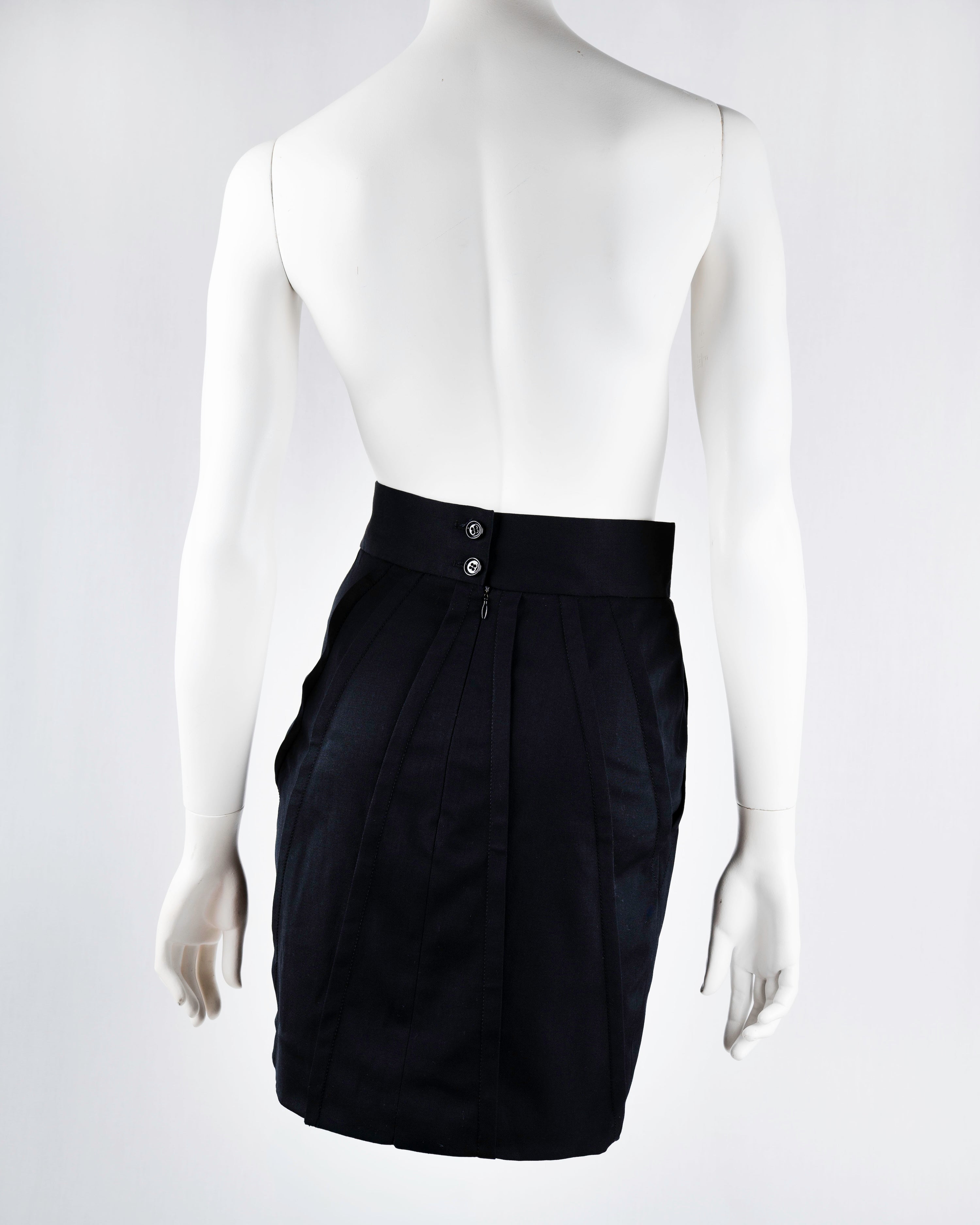 Dolce & Gabbana Black High-Waist Pleated Mini Skirt