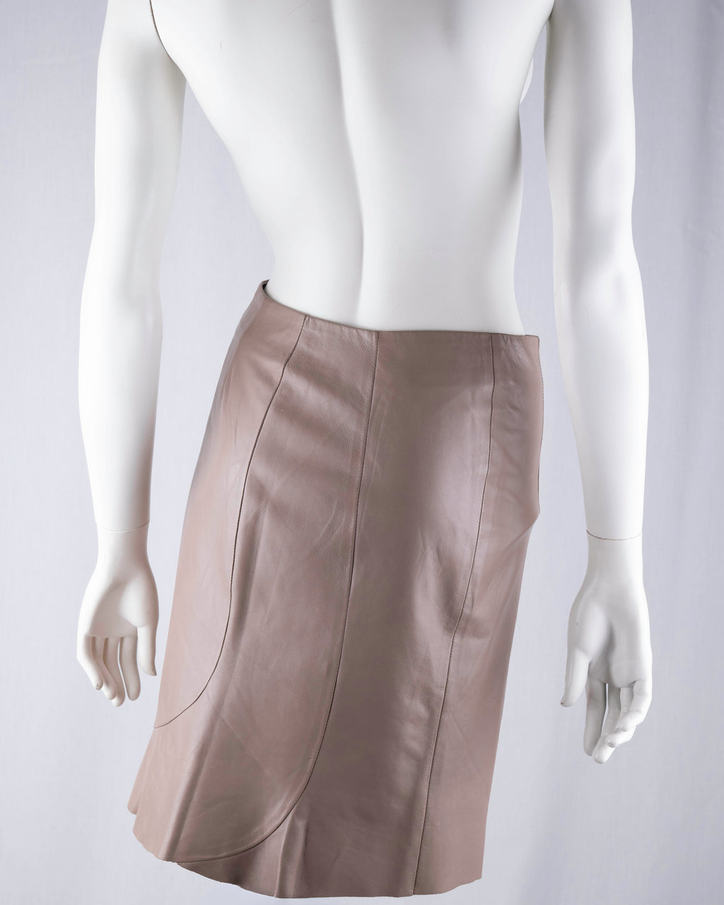 Lola Taupe Leather Mini Skirt