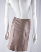 Lola Taupe Leather Mini Skirt
