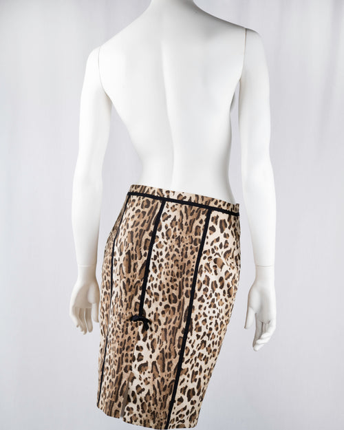 Blumarine Leopard Print Pencil Skirt