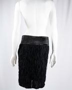 Patrizia Pepe Black Silk Beaded Fringe Skirt
