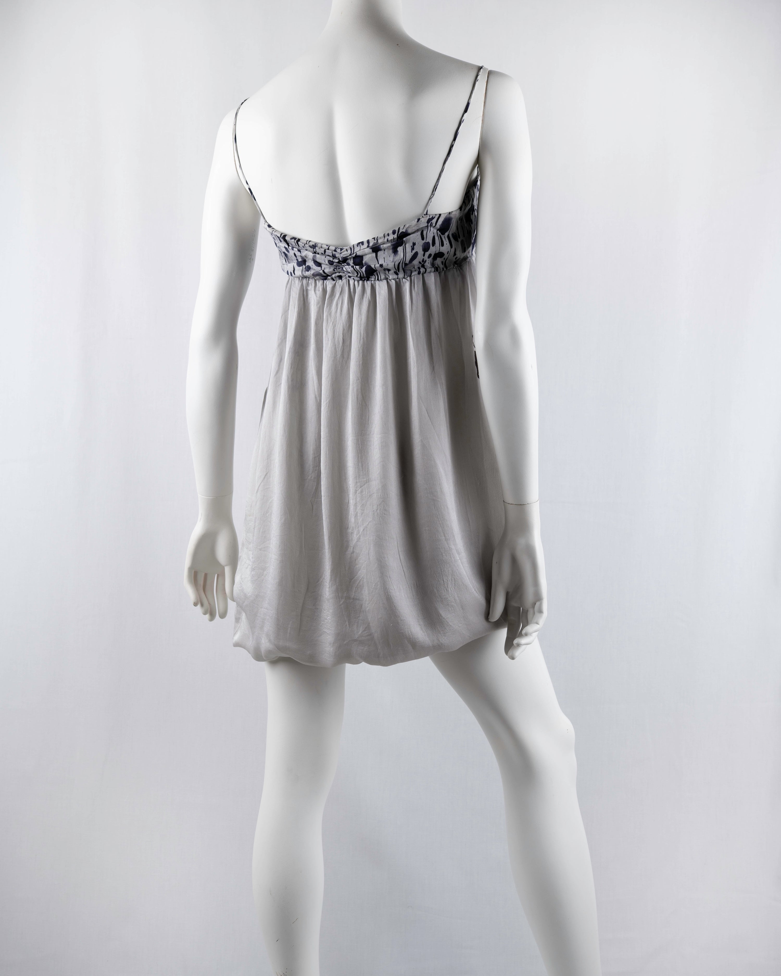 Patrizia Pepe Silk Floral Print Bubble Mini Dress