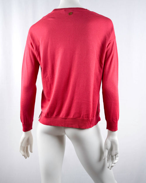 Blumarine Coral Silk Cashmere Sweater