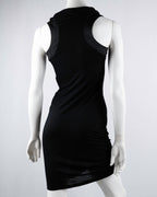 Sisley Black Viscose Cowl-Neck Mini Dress