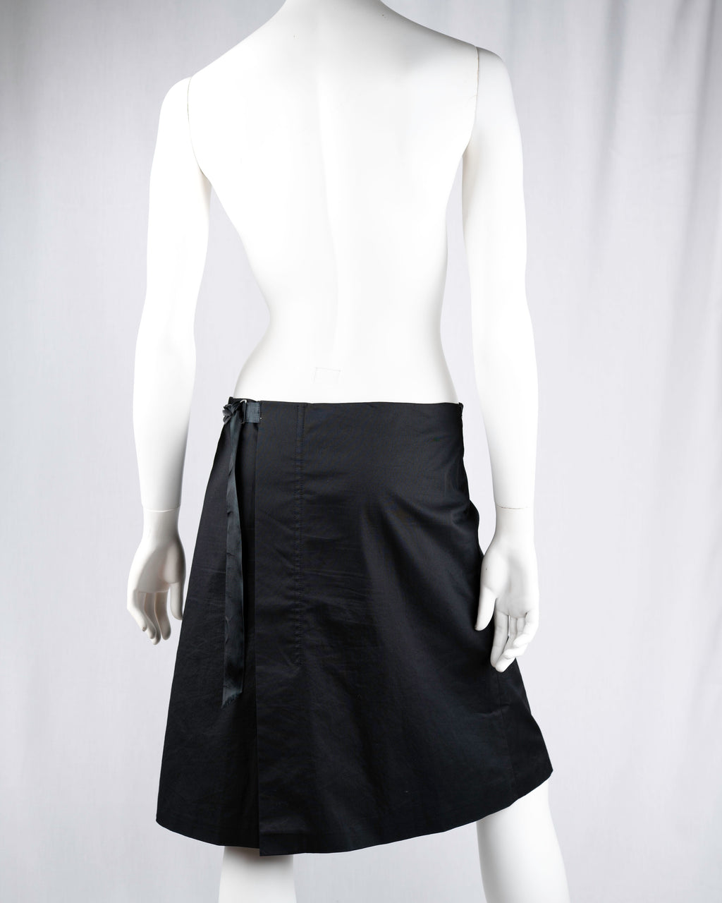 D&G Dolce & Gabbana Black Cotton A-Line Skirt