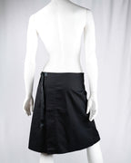 D&G Dolce & Gabbana Black Cotton A-Line Skirt