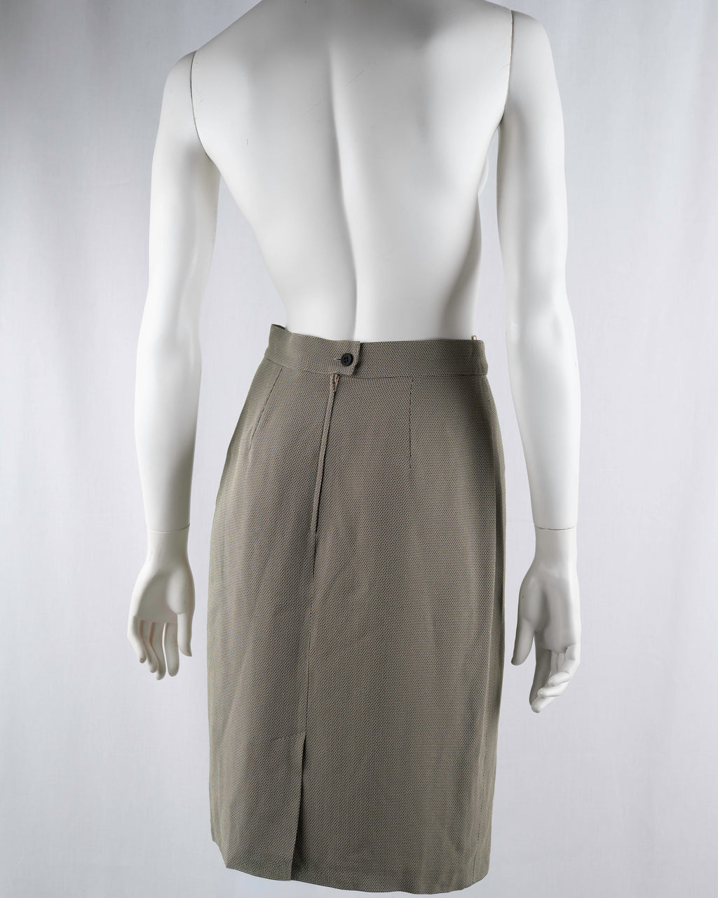 Max Mara Sage Green Textured Pencil Skirt