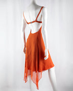 Max Mara Silk Open Back Handkerchief Hem Dress
