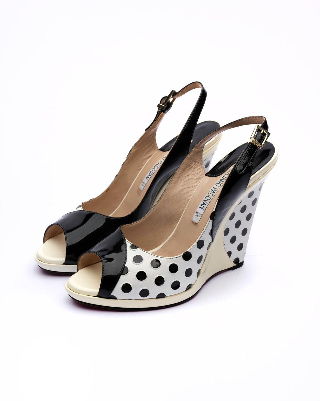 Luciano Padovan Polka Dot Wedge Slingbacks