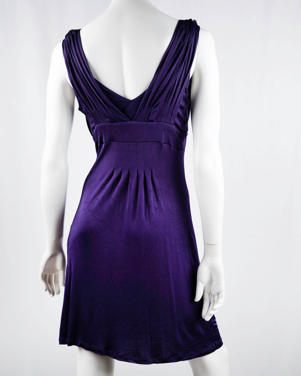 Max&Co. Deep Purple V-Neck Empire Waist Mini Dress