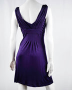 Max&Co. Deep Purple V-Neck Empire Waist Mini Dress
