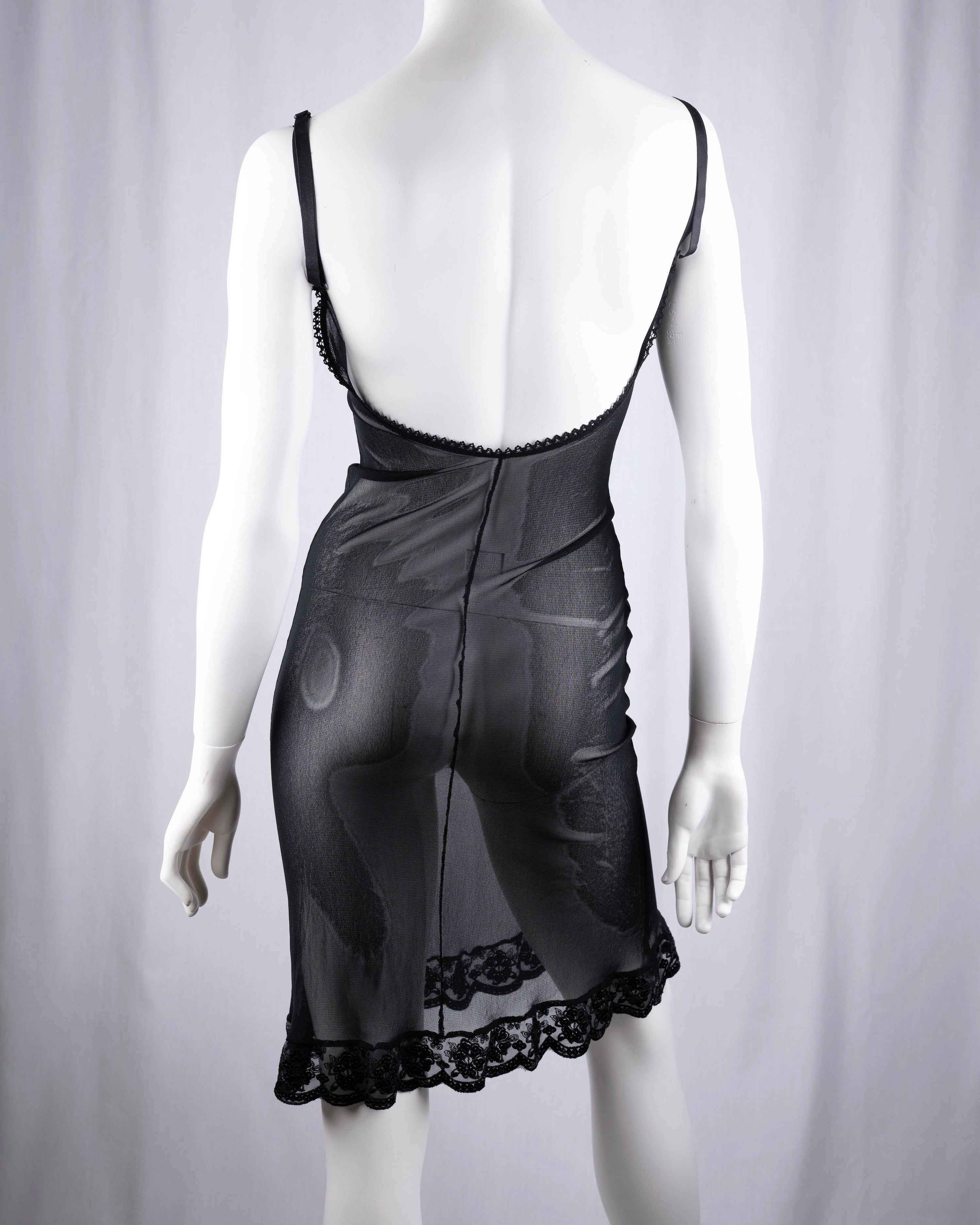 Black Sequin Open-Back Slip Dress