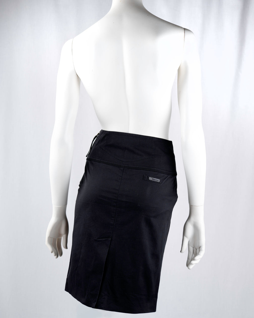 Prada Black High-Waist Pencil Skirt with Side Zip