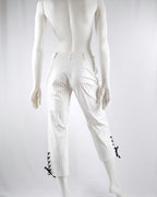 Patrizia Pepe Firenze White Pinstripe Lace-Up Capri Pants