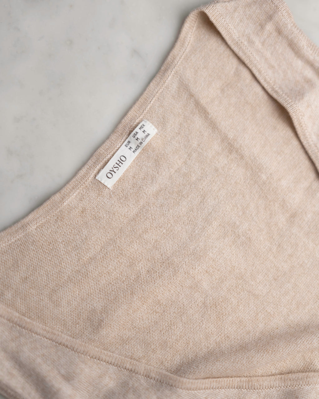 Oysho Sand V-Neck Maxi Dress