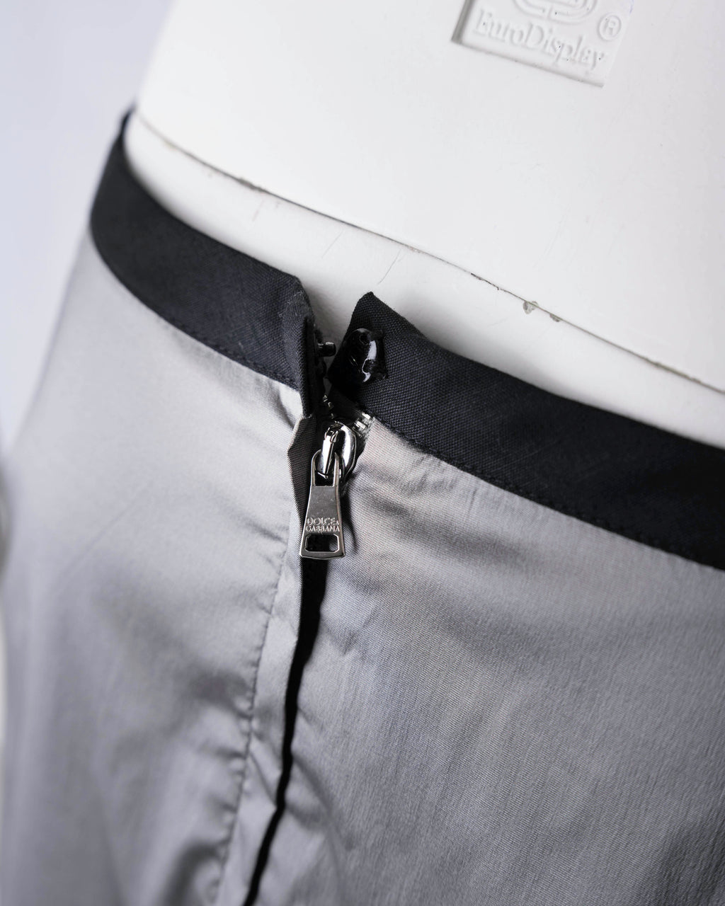 Dolce & Gabbana Silver Silk Pencil Skirt