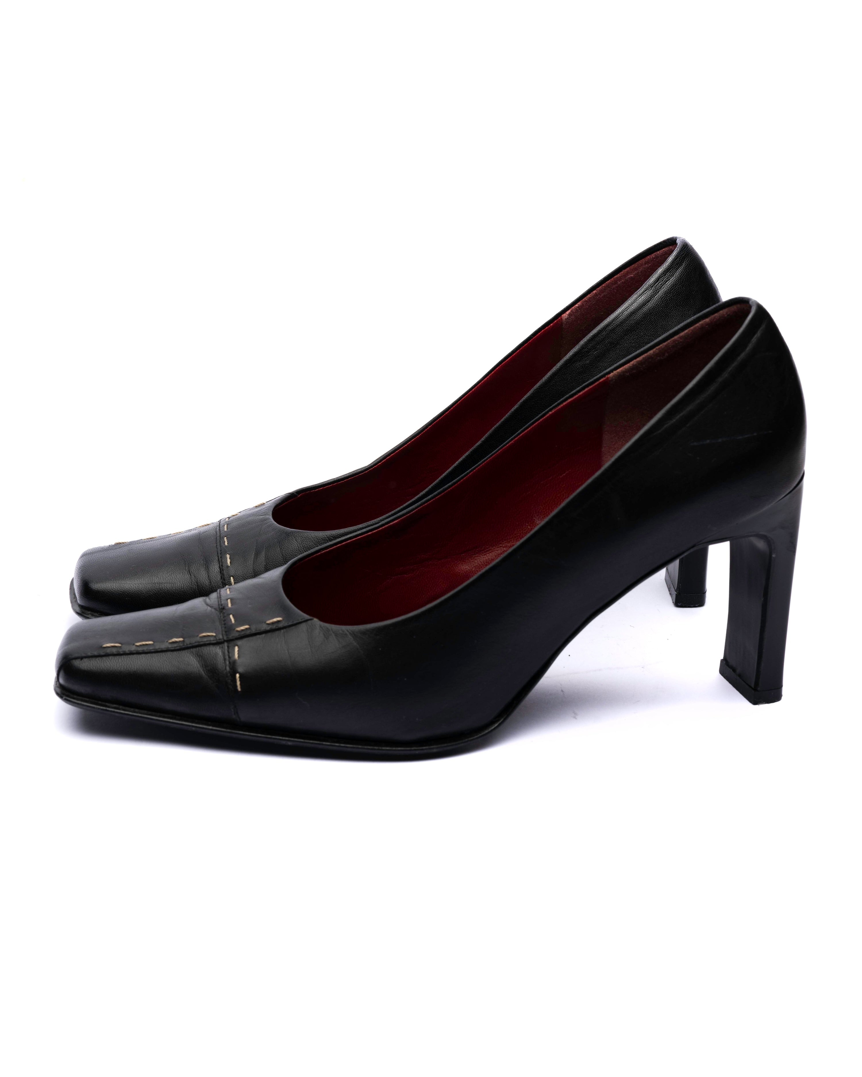 Pierre Chupin Black Leather Pumps