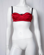 Denny Rose Black Satin Two-Piece Set Top & Bustier