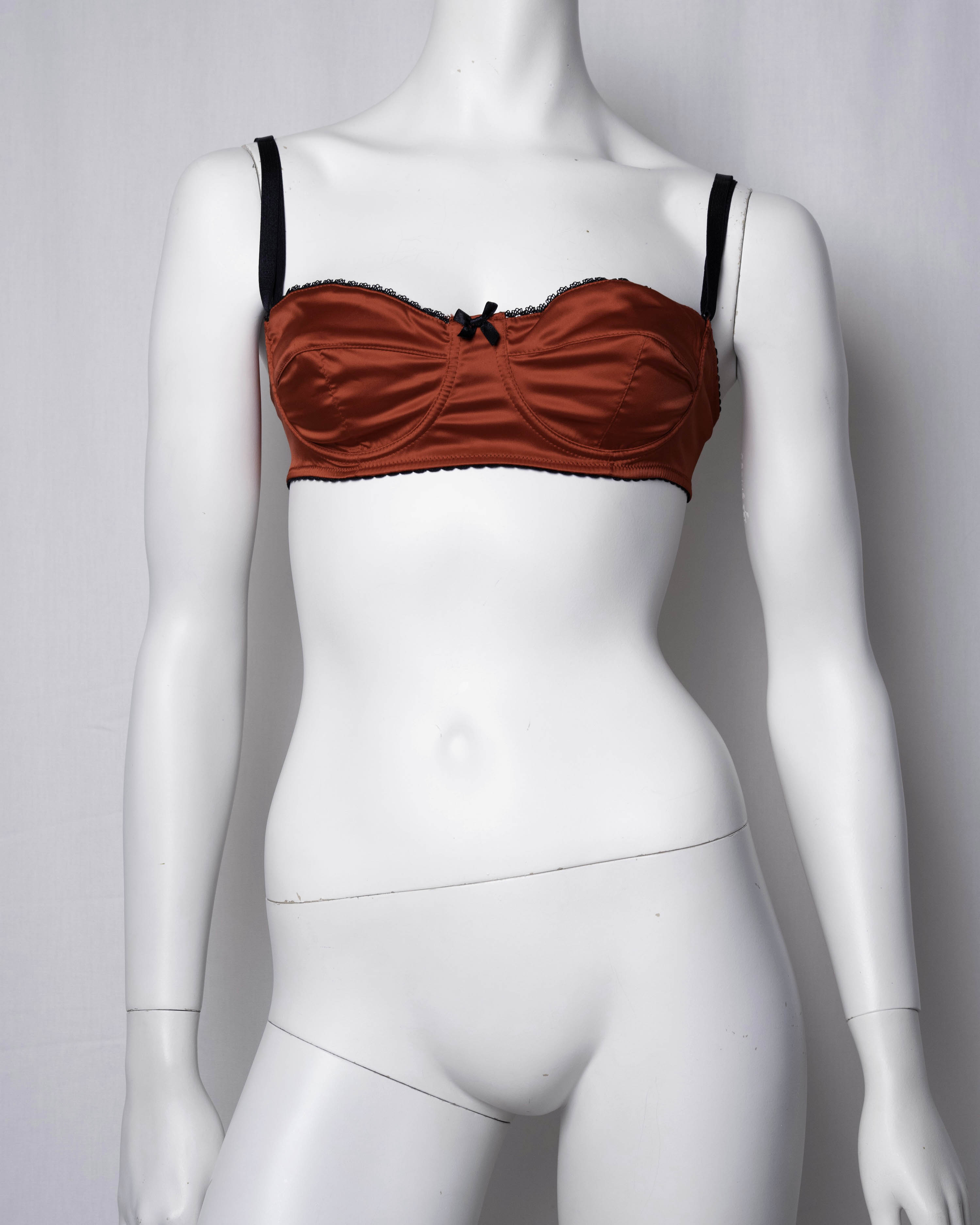 Denny Rose Black Satin Two-Piece Set Top & Bustier