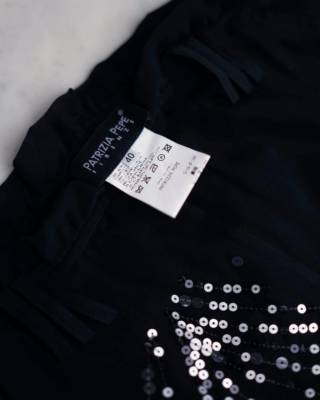 Patrizia Pepe Firenze Silk Sequin Capri Pants