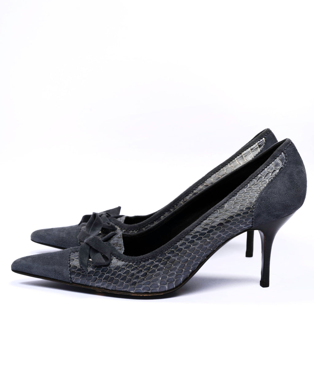 Dolce & Gabbana Suede & Leather Bow Pumps
