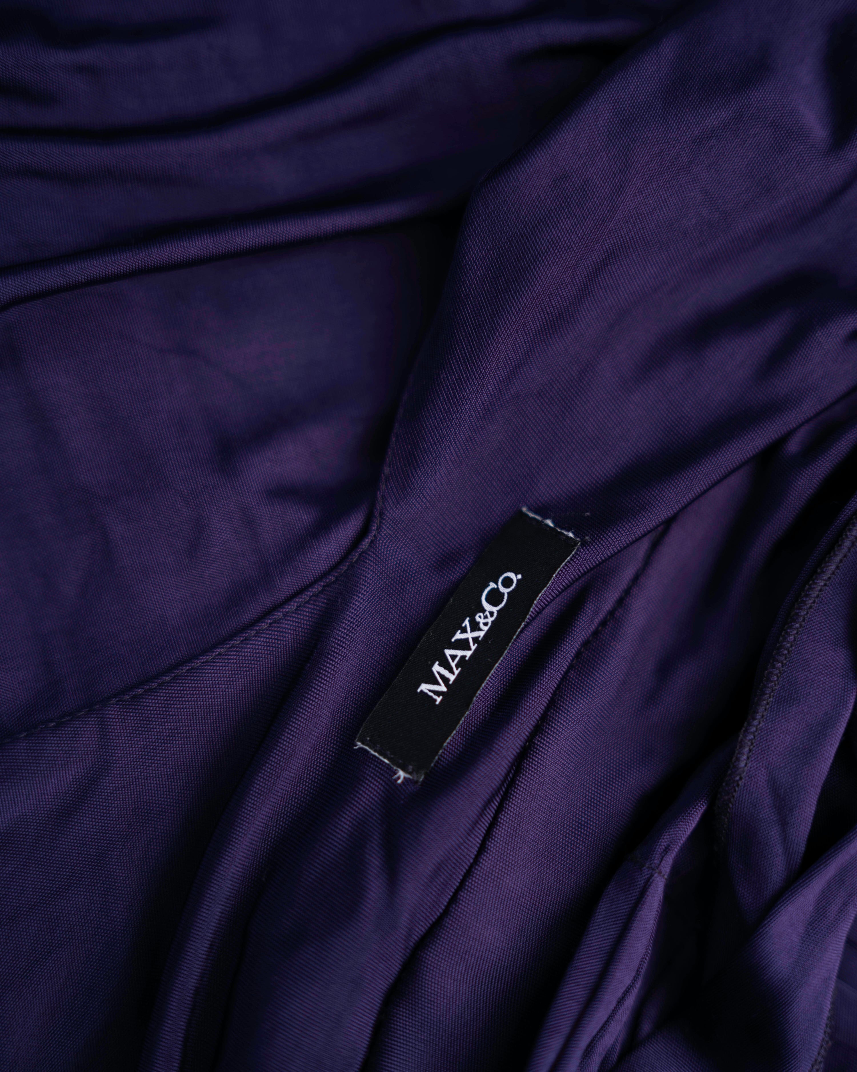 Max&Co. Deep Purple V-Neck Empire Waist Mini Dress