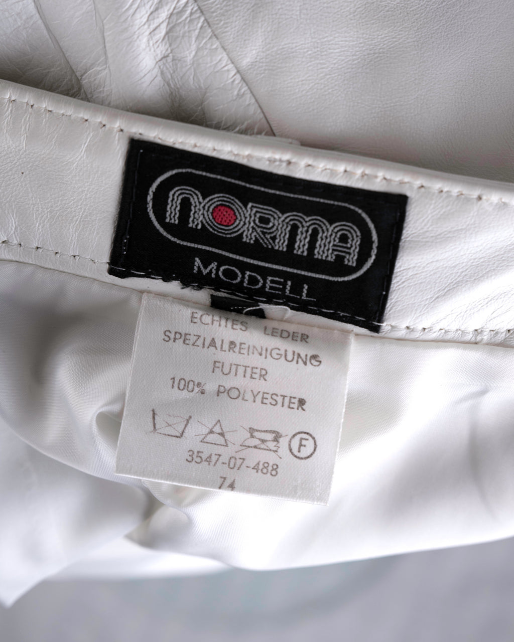 Norma White Leather Midi Skirt