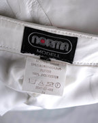 Norma White Leather Midi Skirt