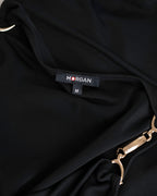 Morgan de Toi Black Cowl-Neck Gold Hardware Camisole Top