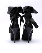 SHY Leather Wrap-Strap Fold-Over Ankle Boots