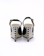 Luciano Padovan Polka Dot Wedge Slingbacks