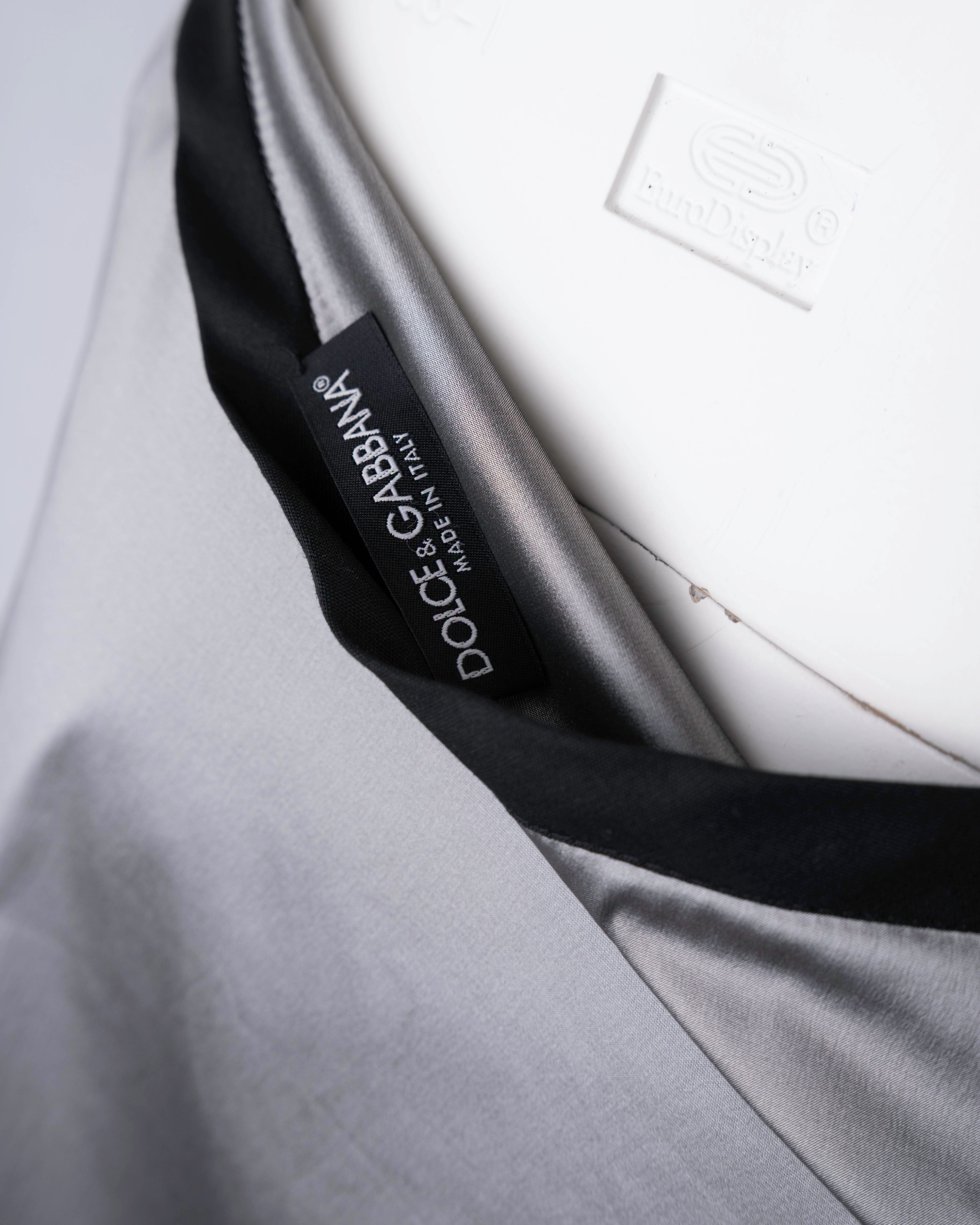 Dolce & Gabbana Silver Silk Pencil Skirt