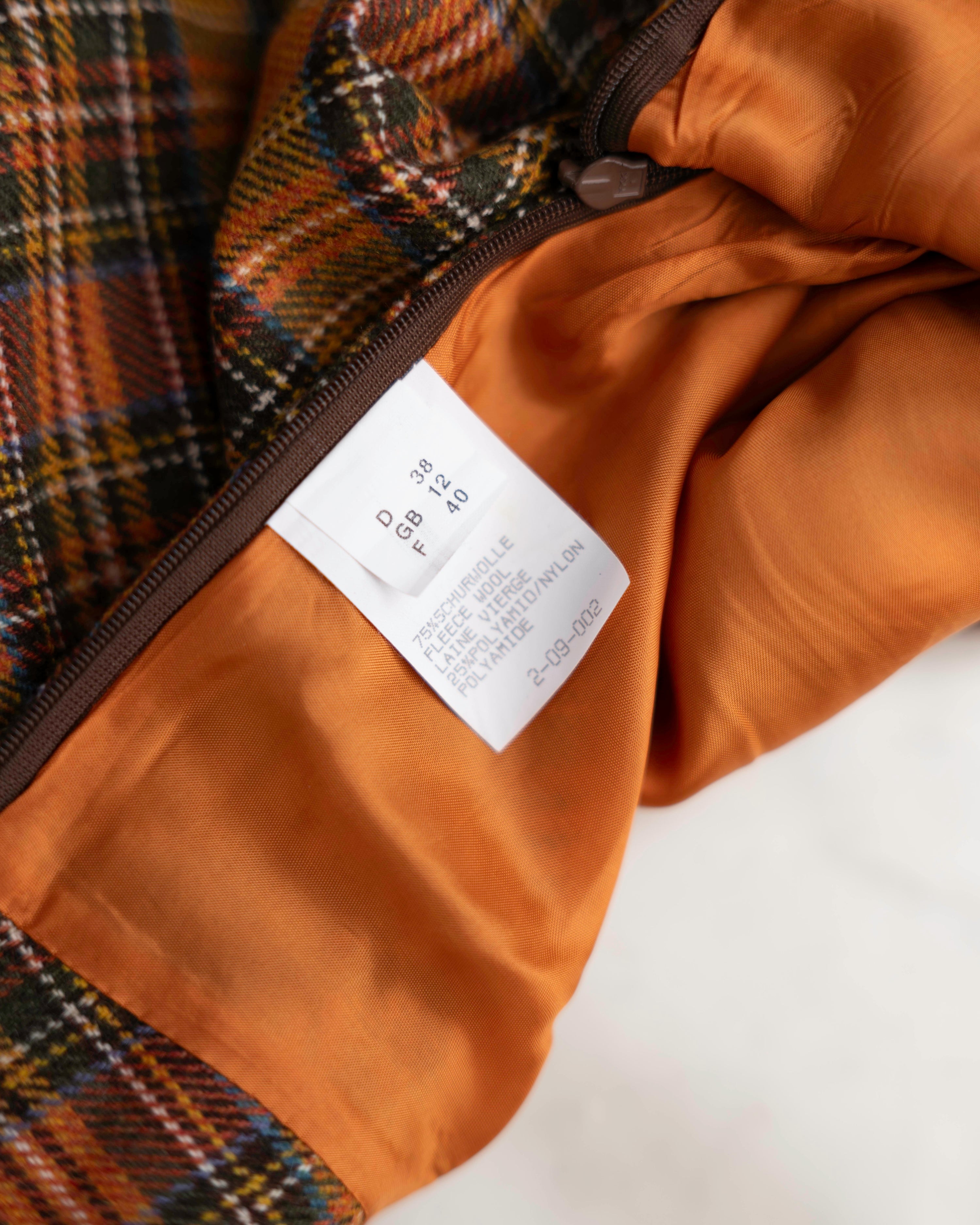 Biba Plaid Wool Skirt