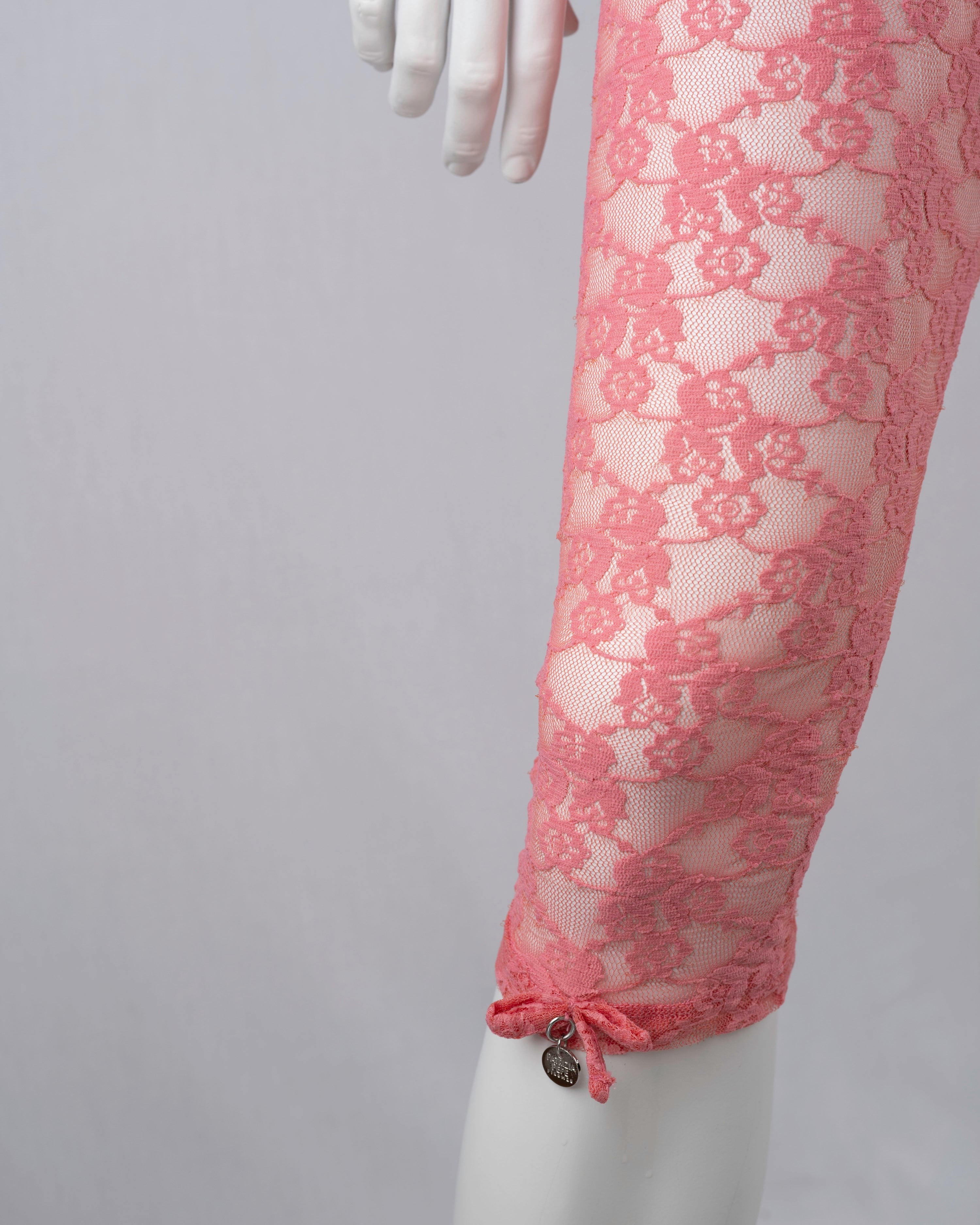 Patrizia Pepe Pink Lace Capri Leggings